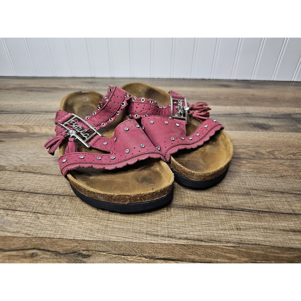 Birkenstock Betula Krystle Sandal Pink Leather Slide Studded Shoes EU 38.5 US 7 - Picture 2 of 7
